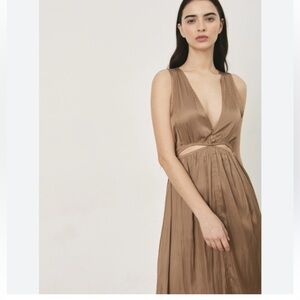NWT DELUC Rousseau Silky MIDI - Maxi Cut Out Dress